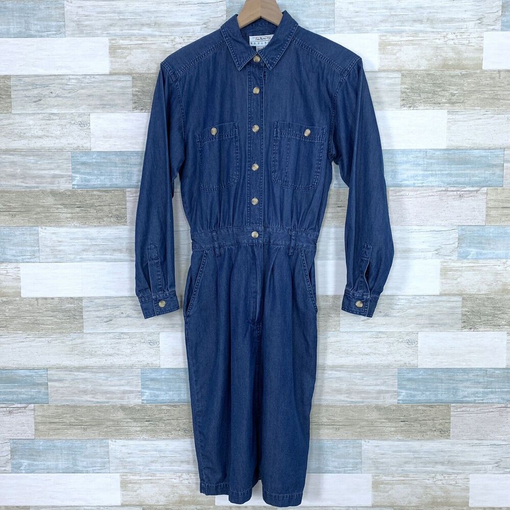 Talbots Chambray Midi Shirt Dress Blue Cottagecor… - image 2